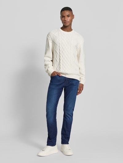 BOSS Orange Slim Fit Jeans aus Baumwoll-Mix Modell 'DELAWARE' Dunkelblau 1