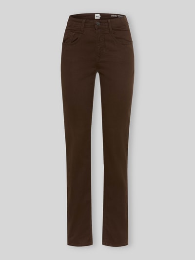 Brax Body Fit Gerade Hose aus Lyocell-Mix mit Modal-Baumwoll-Anteil Modell 'CAROLA' Dunkelbraun 2