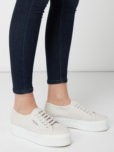 Superga Plateausneaker '2790' van canvas Lichtgrijs - 2