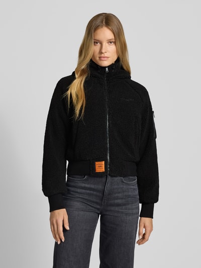 Original Bombers Kurtka polarowa z kapturem i wyhaftowanym logo Czarny 4