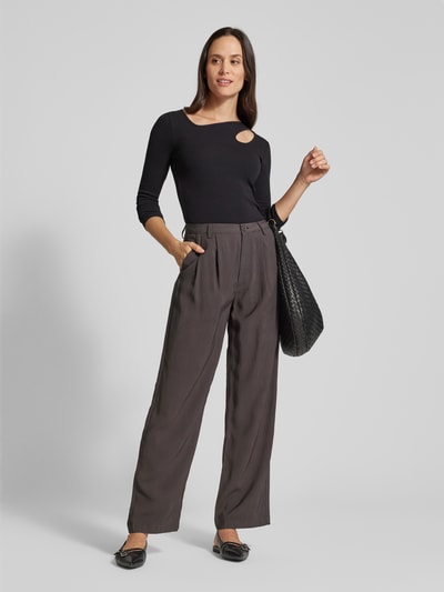 moves Wide leg stoffen broek met steekzakken, model 'Nimma 1867' Antraciet - 2