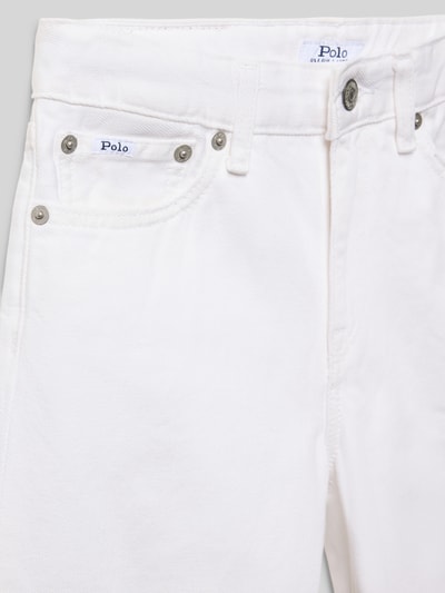 Produktfoto, Straight Fit Jeans aus reiner Baumwolle von Polo Ralph Lauren Teens in Optik: Unifarben weiß, Passform: Straight Leg, Label-Patch, Nieten, Gürtelschlaufen, Knopf und verdeckter Reißverschluss, 5-Pocket-Design, Materialverarbeitung: Twill