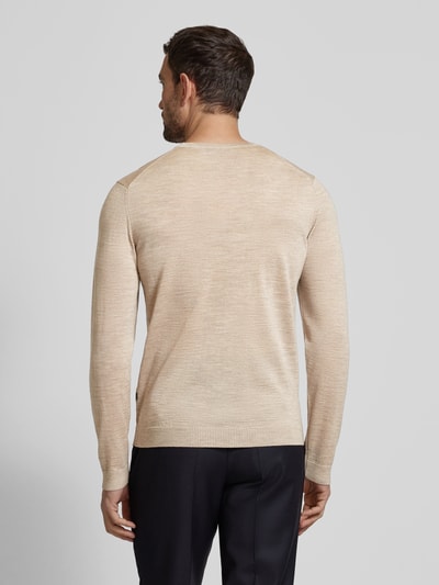 MAERZ Muenchen Strickpullover aus Schurwolle Modell 'ON SUMMER' Sand 5