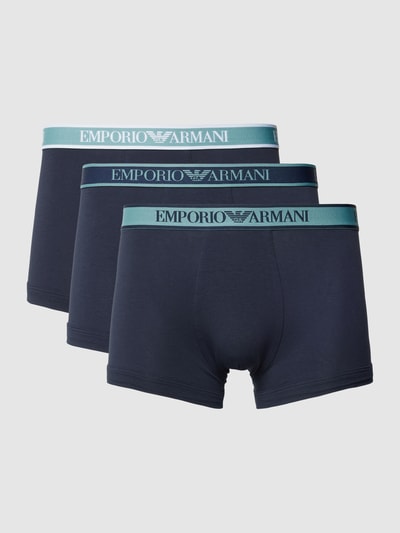 Emporio Armani Boxershort met elastische band met logo in een set van 3 stuks Donkerblauw - 1