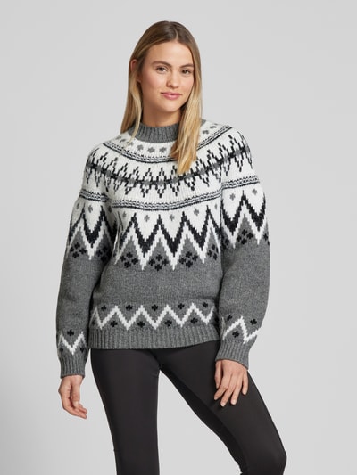 LeGer by Lena Gercke Strickpullover mit Rundhalsausschnitt Modell 'Flavia' Mittelgrau 4