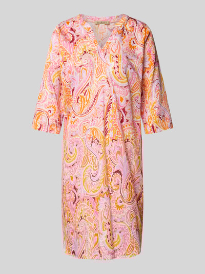 Smith and Soul Sukienka o długości do kolan z dekoltem w serek Morelowy 2