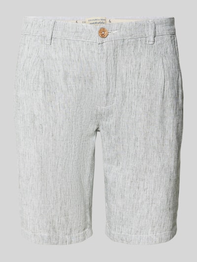 Colours & Sons Regular fit korte linnen broek met achterzakken Lindegroen - 2