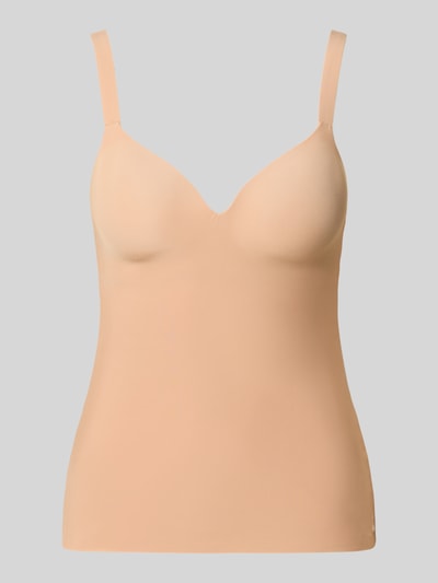 Produktfoto, Slim Fit Top mit integrierten Cups Modell 'Zero Feel 2.0' von Sloggi in Beige, glattes Material, elastischer Mix, verstellbare Träger