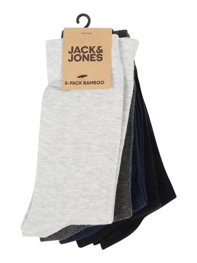 Jack & Jones Skarpety z dodatkiem streczu w zestawie 5 szt.  Średnioszary melanż 2