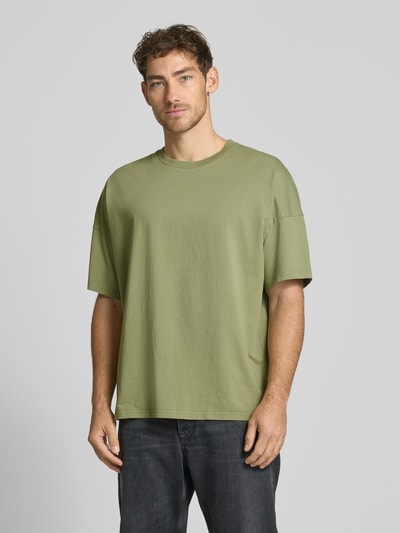 American Vintage T-shirt z prążkowanym okrągłym dekoltem Zielony 4