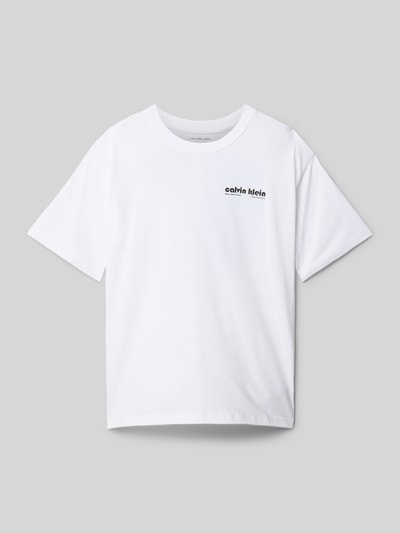 Calvin Klein Jeans Relaxed Fit T-Shirt mit Rundhalsausschnitt Modell 'GEO' Weiss 1
