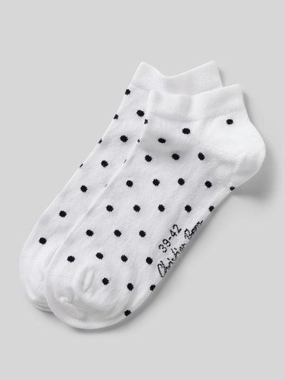 Christian Berg Woman Socken mit gerippten Bündchen und Label-Detail Weiss 1