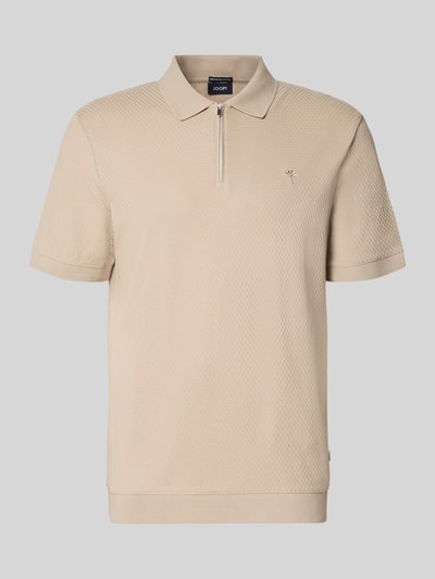 JOOP! COLLECTION Regular Fit Poloshirt mit Strukturmuster Modell 'Tibaris' Beige 1
