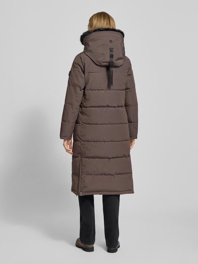 khujo Płaszcz pikowany z detalami z logo Antracytowy 5