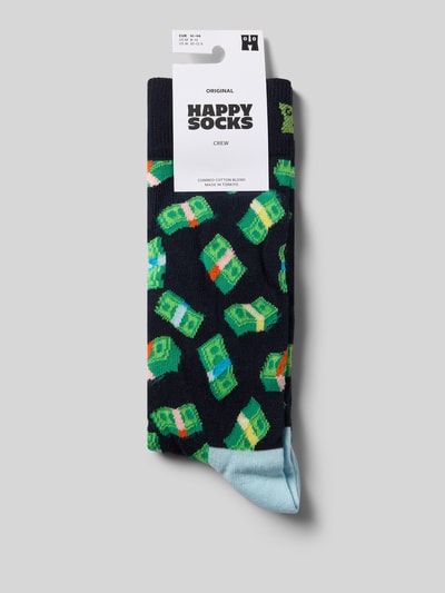 Happy Socks Socken mit Motiv-Stitching Modell 'Money Money' Dunkelblau 3