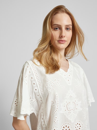 Apricot Blouse met gaatjesmotief Offwhite - 3