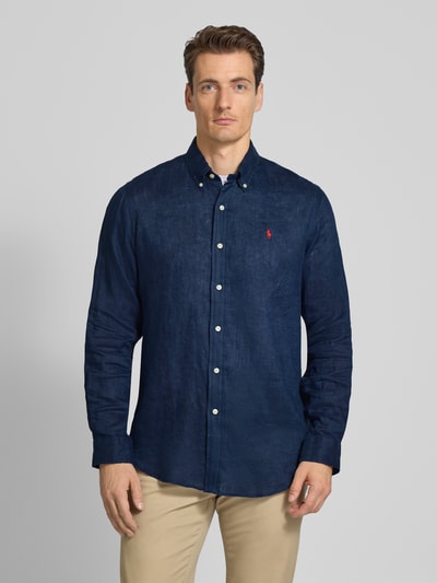 Polo Ralph Lauren Custom Fit Freizeithemd mit Knopfleiste Marine 4