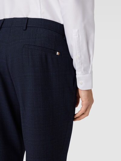 BOSS Pantalon met persplooien en achterzakken, model 'Louis' Marineblauw - 3