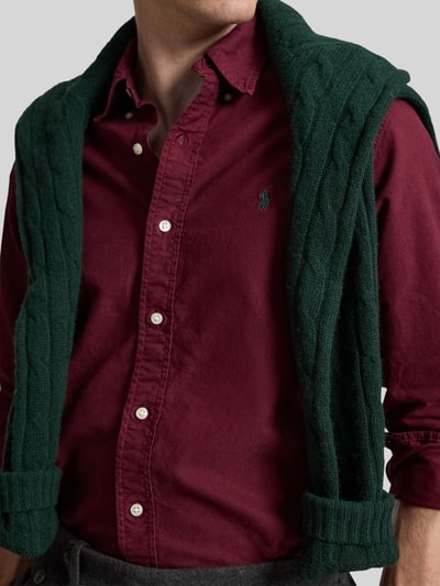 Polo Ralph Lauren Custom Fit Freizeithemd aus reiner Baumwolle Bordeaux 3