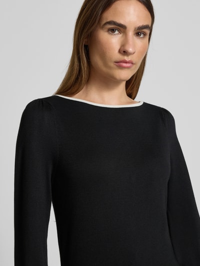 Zero Strickpullover aus Viskose-Mix mit U-Boot-Ausschnitt Black 3