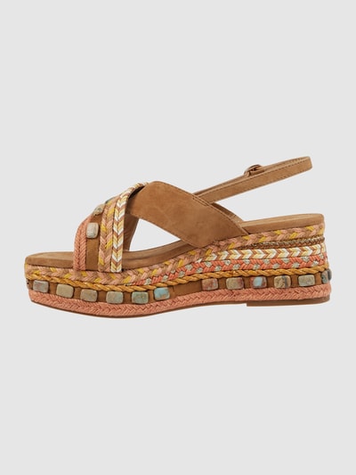 ALMA EN PENA Wedges mit Ziersteinen Camel 3