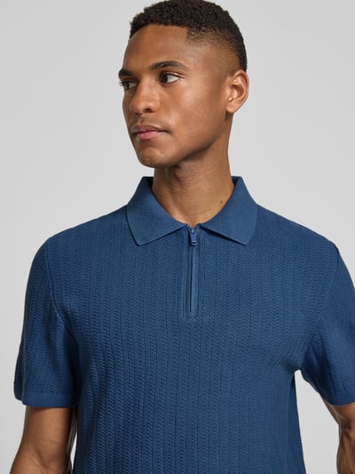 MCNEAL Poloshirt mit kurzem Reißverschluss und Polokragen Rauchblau 3