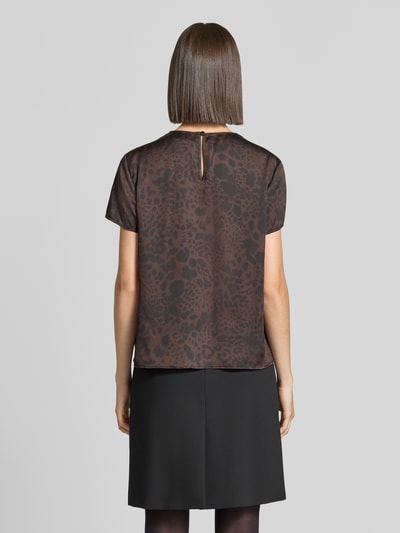 s.Oliver BLACK LABEL Regular Fit Kurzarmbluse mit Falten-Detail Mittelbraun 5
