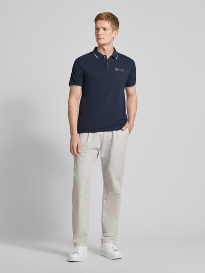 s.Oliver RED LABEL Regular fit poloshirt met labelprint Marineblauw - 1