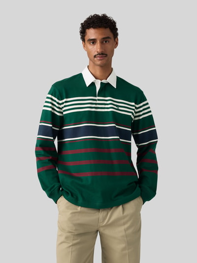 Levi's® Relaxed Fit Poloshirt aus reiner Baumwolle Modell 'STRIPPED RUGBY' Marine 1