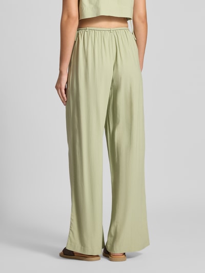 LeGer by Lena Gercke Wide leg stoffen broek van een mix van viscose en linnen, model 'Emelie' Rietgroen - 5