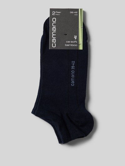 camano Sneakersocken mit Label-Stitching Modell 'Bamboo' im 2er-Pack Marine 3