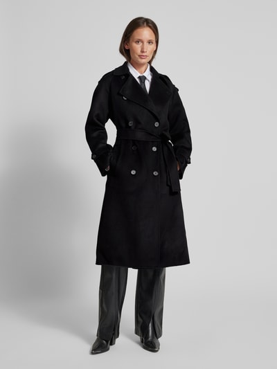 THE KOOPLES Wollmantel mit Bindegürtel Black 1