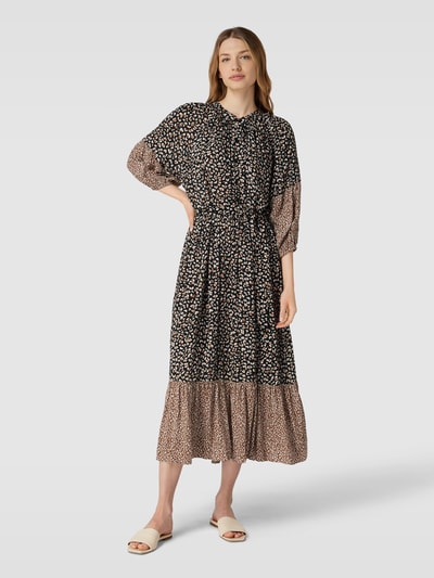 SMASHED LEMON Midi-jurk met all-over motief Zwart - 4