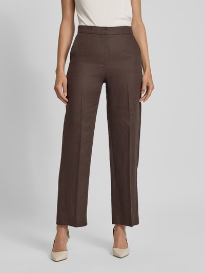 Mango Stoffhose mit Bundfalten Modell 'TEMPOLI' Dunkelbraun 4