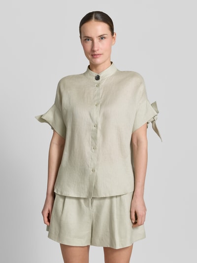 Armani Exchange Regular Fit Bluse mit Stehkragen und Knopfleiste Lind 4