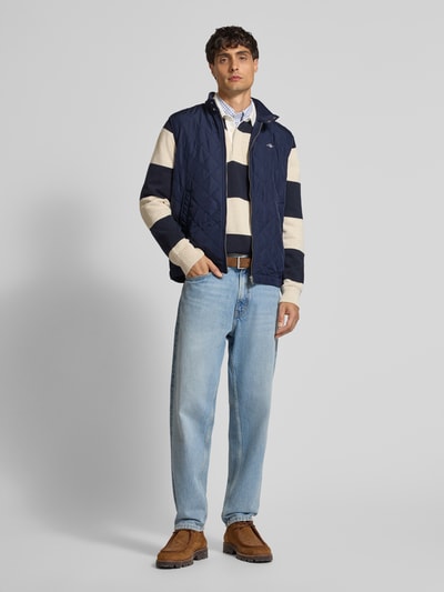 Gant Bodywarmer met opstaande kraag en labelstitching Marineblauw - 1