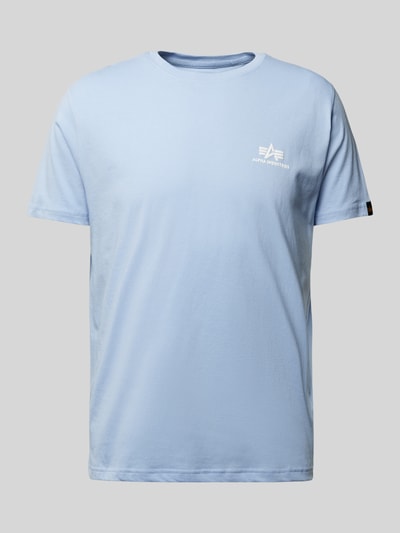 Alpha Industries T-Shirt mit Label-Print Modell 'BASIC' Hellblau 2