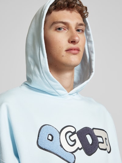 Pegador Hoodie met labelprint, model 'BANKS' Lichtblauw - 3