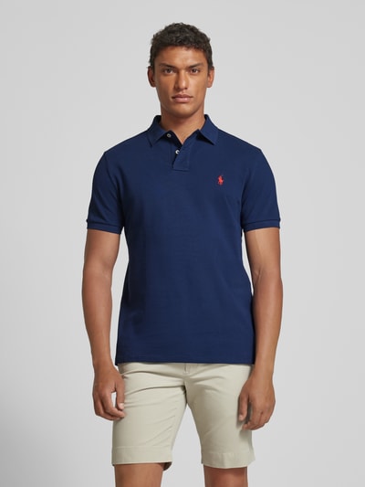 Polo Ralph Lauren Slim Fit Poloshirt mit Label-Stitching Marine 4