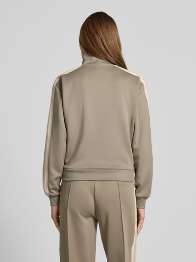 Guess Activewear Sweatjack met labelprint, model 'YARROW' Lichtbruin - 5