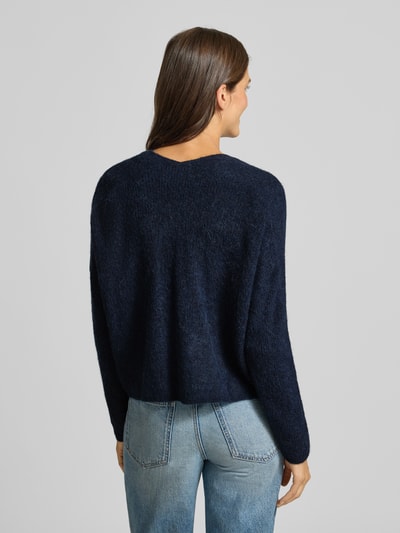 MOS MOSH Kardigan z dzianiny z przodem bez zapięcia model ‘THORA’ Granatowy 5