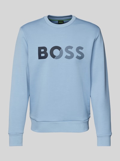 BOSS Green Sweatshirt mit Label-Print Hellblau 2