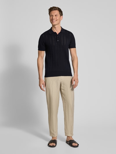 Strellson Slim Fit Poloshirt mit Lochmuster Modell 'Keeth' Black 1