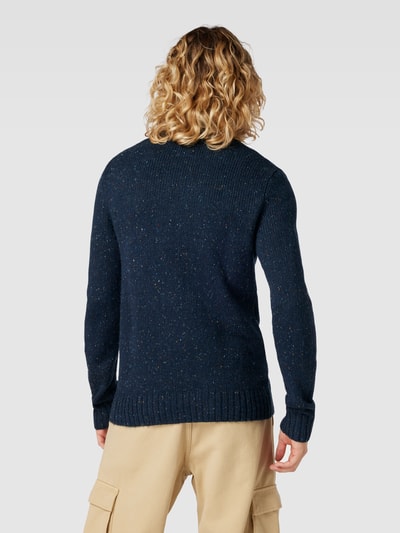 Jack & Jones Strickpullover mit Stehkragen Modell 'NOLAN' Dunkelblau 5