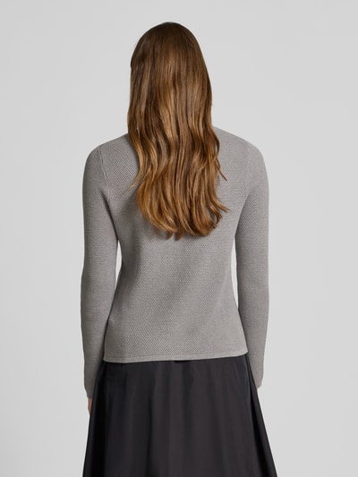 Christian Berg Woman Gebreide cardigan met structuurmotief Middengrijs gemêleerd - 5