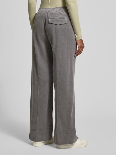 OPUS Spodnie sztruksowe z kieszenią z tyłu model ‘Mileni cargo’ Jasnoszary melanż 5
