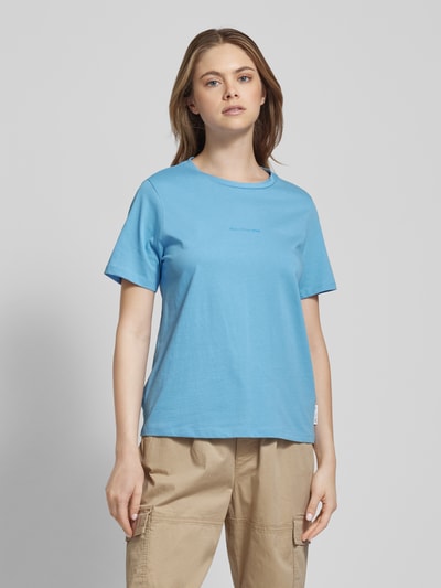 Marc O'Polo Denim T-shirt met labelprint Lichtblauw - 4