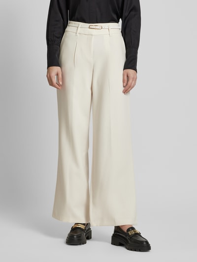 Christian Berg Woman Wide Leg Stoffhose mit Bundfalten Offwhite 4