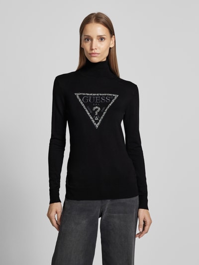 Guess Pullover met col, model 'PIPER' Zwart - 4