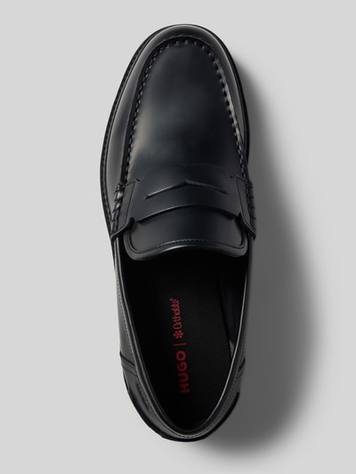 Produktfoto, schwarzer Loafer aus echtem Leder Modell 'Draven_loaf_bo_BP' von HUGO, glatte Oberfläche, Herren Loafer von HUGO